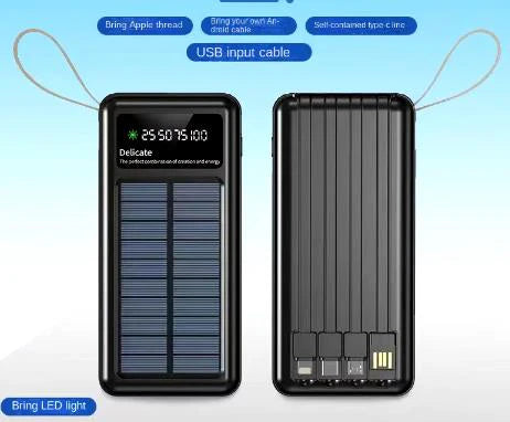 CARGADOR PORTATIL CON PANEL SOLAR 20000mAh